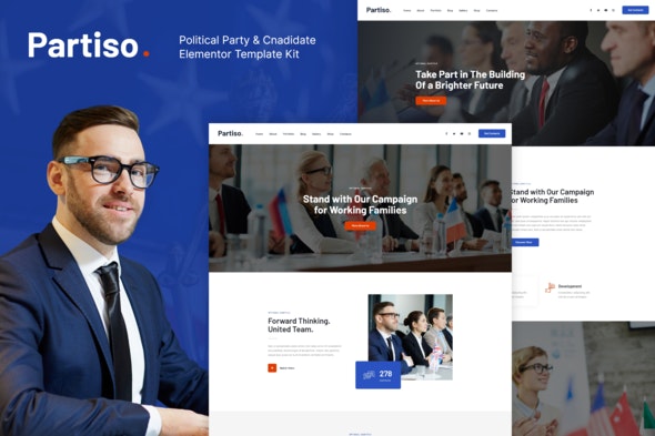 Partiso – Political Party & Candidate Elementor Template Kit