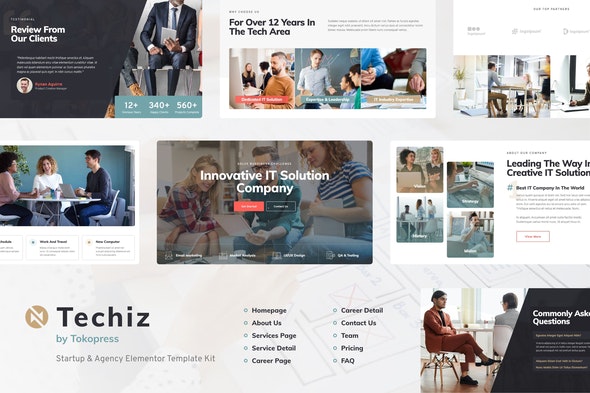 Techiz – Business & Startup Elementor Template Kit
