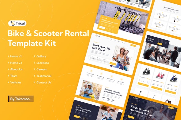 Trical – Bike & Scooter Rental Elementor Template Kit
