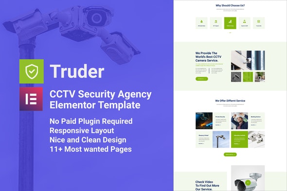 Truder – CCTV Security Service Elementor Template Kit