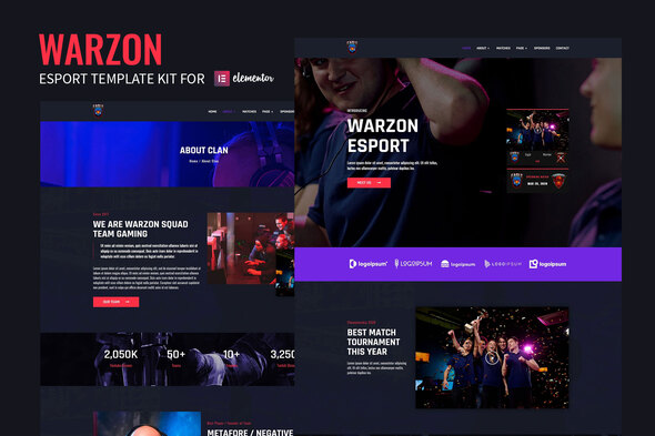 Warzon – Esport Elementor Template Kit