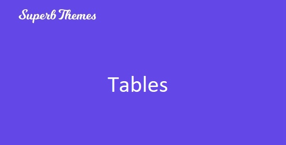 Superb Tables 109