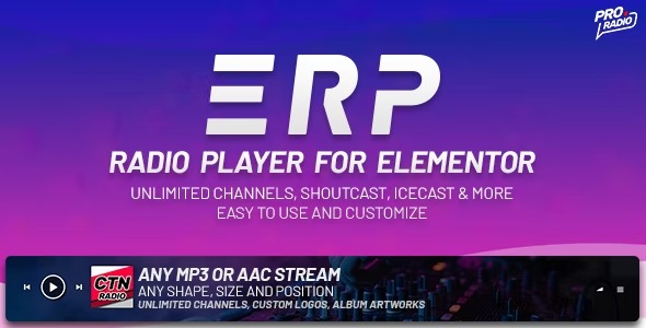Erplayer 2.0 – Radio Player for Elementor