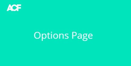 Options Page Add-on for ACF