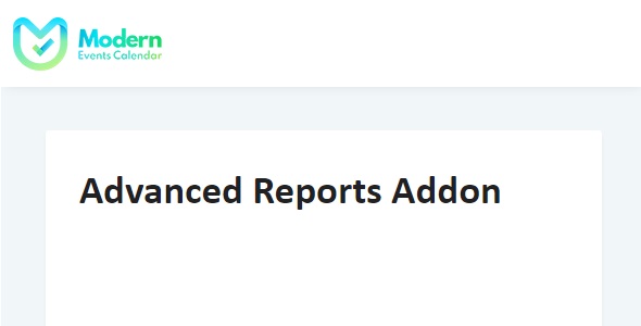 Modern Events Calendar Advanced Reports