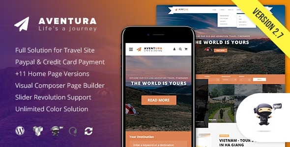 Aventura 2.8.6 – Travel & Tour Booking System WordPress Theme