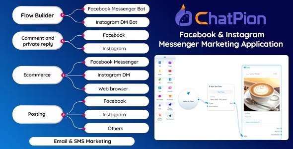 ChatPion 9.1.1 – Facebook & Instagram Chatbot,eCommerce,SMS/Email & Social Media Marketing Platform (SaaS)