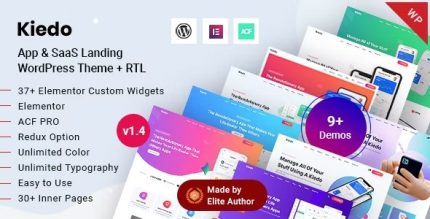 Kiedo - App & SaaS Landing WordPress Theme