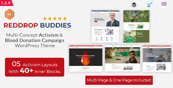 Reddrop Buddies - Multi-Concept Activism & Blood Donation Campaign WordPress Theme