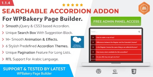 Ultimate Searchable Accordion 2.0.2 – WPBakery Page Builder Addon