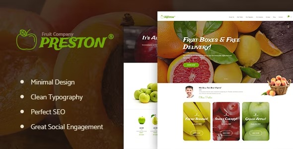 Preston 1.1.10.1 – Fruit Company & Organic Farming WordPress Theme