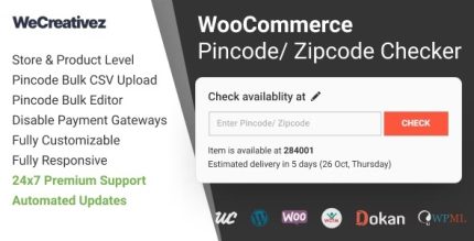 WooCommerce Pincode/ Zipcode Checker