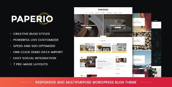 Paperio 3.0 – Responsive and Multipurpose WordPress Blog Theme