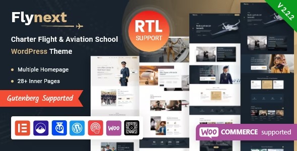 Flynext 2.2.7 – Multipurpose Aviation WordPress Theme + RTL