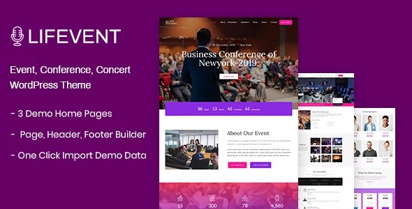 Lifevent 1.2.1 – Event Conference WordPress Theme