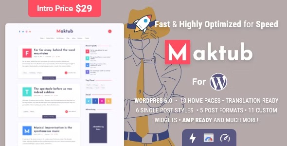 Maktub 2.0.6 – Minimal & Lightweight Blog for WordPress