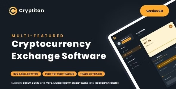 Cryptitan 4.0.0 – Crypto Multi-featured Exchange with ERC20 & BEP20 Crypto Support – Giftcard Marketplace