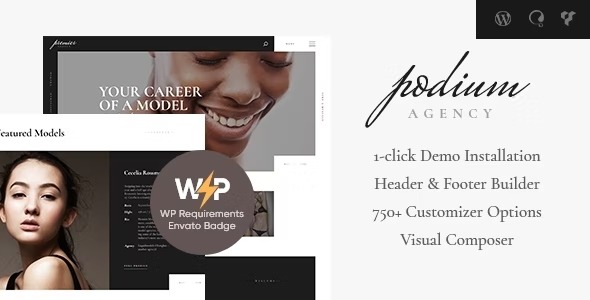 Podium 1.1.13 – Fashion Model Agency WordPress Theme