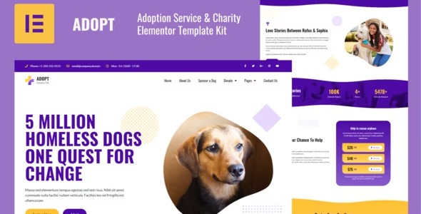 Adopt - Adoption Service & Charity Elementor Template Kit