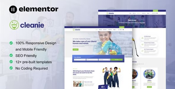 Cleanie 1.0.0 – Cleaning Service Company Elementor Template Kit