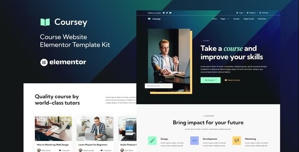 Coursery - Online Education Course & Class Elementor Template Kit