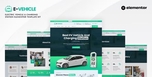 Evehicle - Electric Vehicle & Charging Station Elementor Template Kit