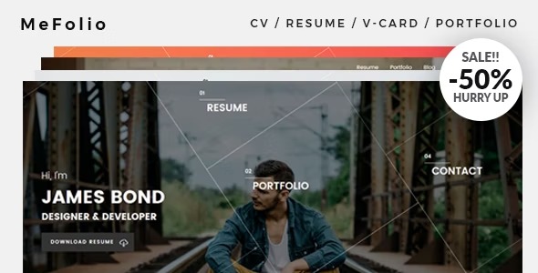 Mefolio - Ajax Resume WordPress Theme