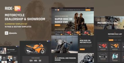 Ride ON - Motorcycle Dealership WordPress Elementor Template Kit