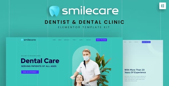 Smilecare - Dentist & Dental Clinic Elementor Template Kit