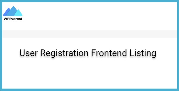 User Registration Frontend Listing 1.1.4