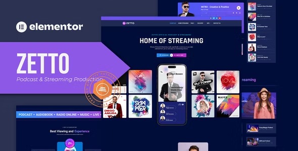 Zetto 1.0.0 – Podcast & Streaming Production Elementor Template Kit