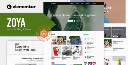 Zoya - Minimal Blog Elementor Template Kit