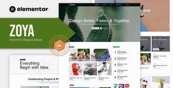 Zoya - Minimal Blog Elementor Template Kit