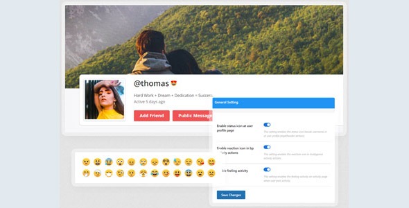 BuddyPress Reactions and Status 2.8.1