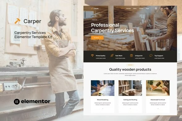 Carper  – Carpenter & Craftman Elementor Template Kit