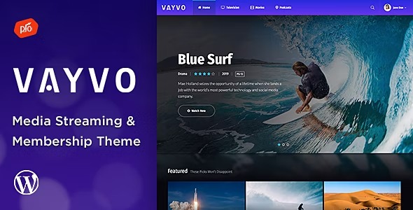 Vayvo 6.8 – Media Streaming & Membership Theme