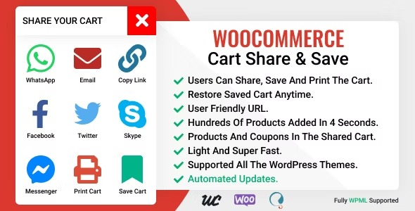 WooCommerce Cart Share and Save 3.3.1