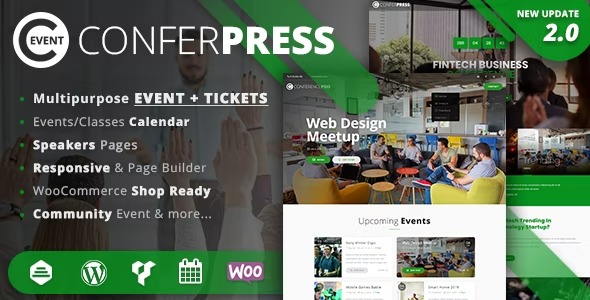 ConferPress 2.8.2 – Multipurpose Event Tickets WordPress Theme