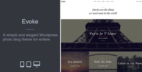 Evoke Photo Stories Blog 2.5.6 – WordPress Theme