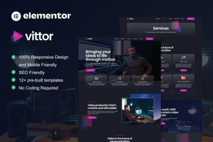 Vittor - Video Production Service Elementor Pro Template Kit