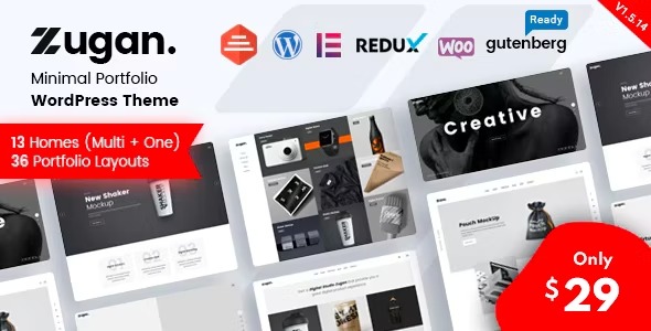 Zugan 1.6.6 – Minimal Portfolio WordPress Theme