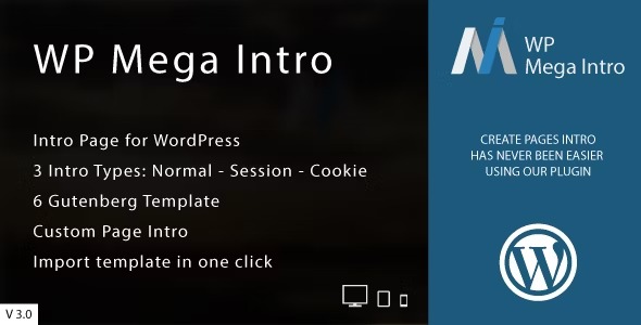 WP Mega Intro 3.0 – Amazing Intro Pages for WP