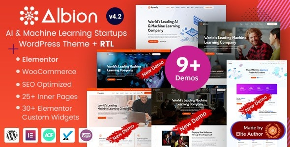Albion - Artificial Intelligence & Machine Learning Startup WordPress Theme