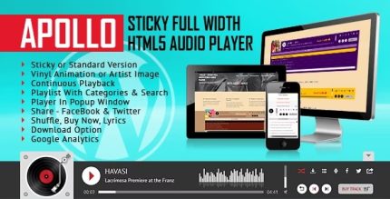 Apollo - Sticky Full Width HTML5 Audio Player WordPress Plugin