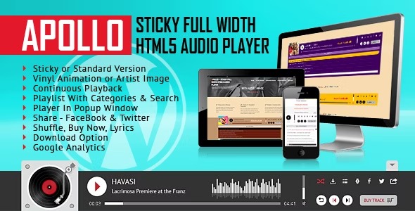 Apollo 3.6.4 – Sticky Full Width HTML5 Audio Player WordPress Plugin