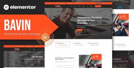 Bavin - Plumbing Service Company Elementor Template Kit
