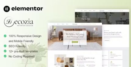 Decozia - Interior Design Service Elementor Template Kit