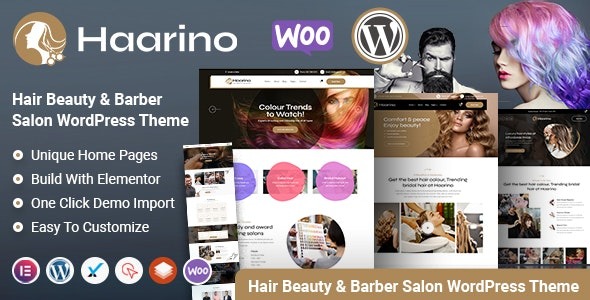 Haarino 1.3.5 – Hair Beauty Makeup Salon & Barber Shop WordPress Theme