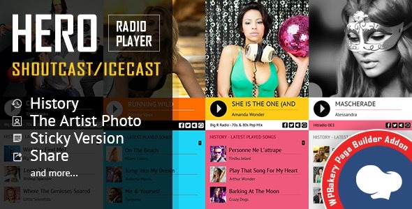 Hero 3.5 – Shoutcast and Icecast Radio Player for WPBakery Page Builder