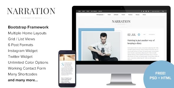 Narration 2.2 – A Responsive WordPress Blog Theme